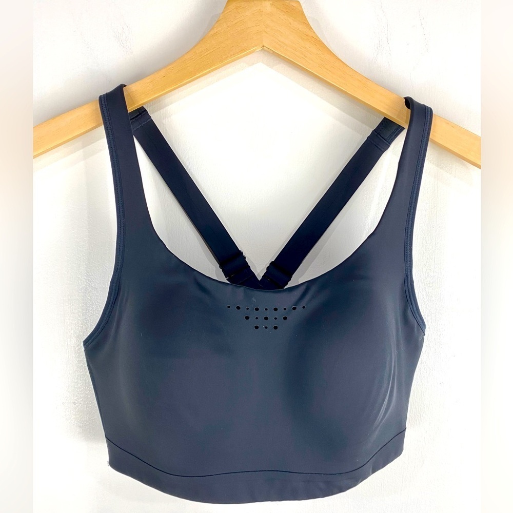 Athleta Racer Back Supportive Adjustable Sports Bra Workout Gym Black Size 32DD
